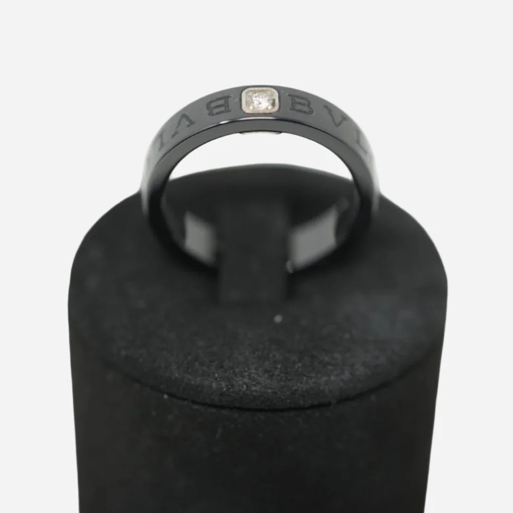 Bvlgari Ceramic B.zero1 Single Diamond Ring Size62